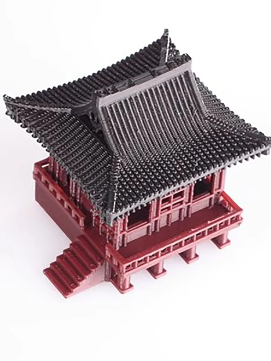 Chinese Style Ancient Architecture Model, Zen House Shape, 3D Printing Fish Tank, Micro Landscape, Study Decoration, 231218
