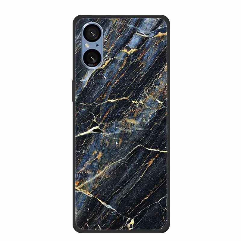 Elegant Marble Shockproof Soft Silicone TPU Back Cover for Sony Xperia 5V - Premium Phone Protection Case