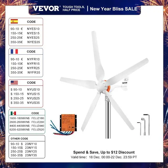 VEVOR Wind Turbine Generator 300W 400W 500W: Harnessing the Power of the Wind