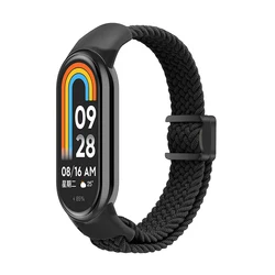 Magnetic Braided Loop Strap - Stretchy Nylon Elastic Sport Band (Black)