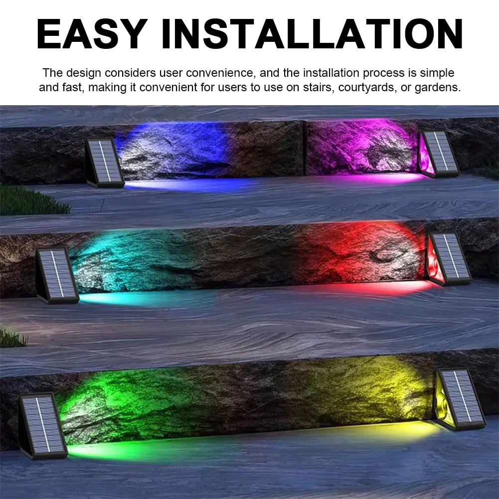 LED 야외 태양광 조명 장식, 매우 밝은 태양광 데크 조명, 삼각형 스텝 램프, 계단 데크 프론트 스텝 프론트 베란다 및 파티오