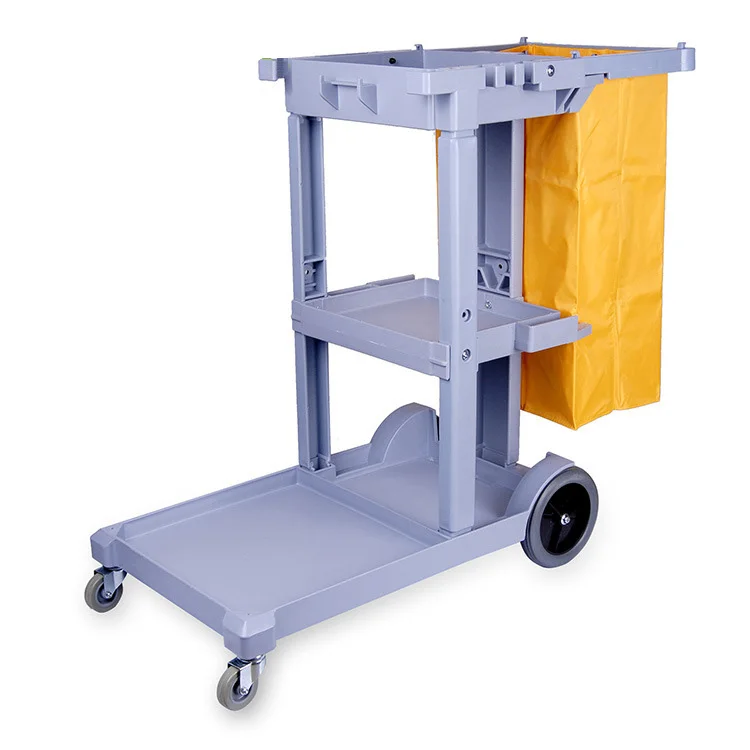 Janitorial Supplies Folding Cleaning Cart Multifunction Janitor Used Housekeeping Carts Plastic Hotel Service Cleaning Trolley cartoon small broom pretend play cleaning tool kids plastic broom children broom cleaning for housekeeping play birthday gifts