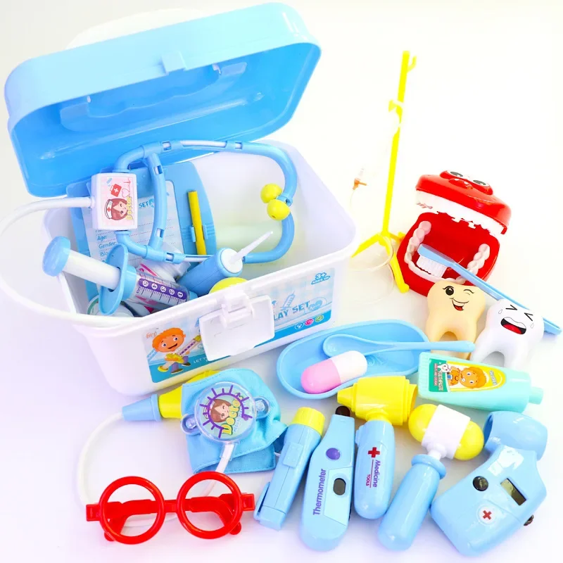 Toys Doctor Set for Kids Children 26-49PCS Suitcase Medical Tool Nursing Pretend Play Kit Simulation Injection Medicine Toy Gift