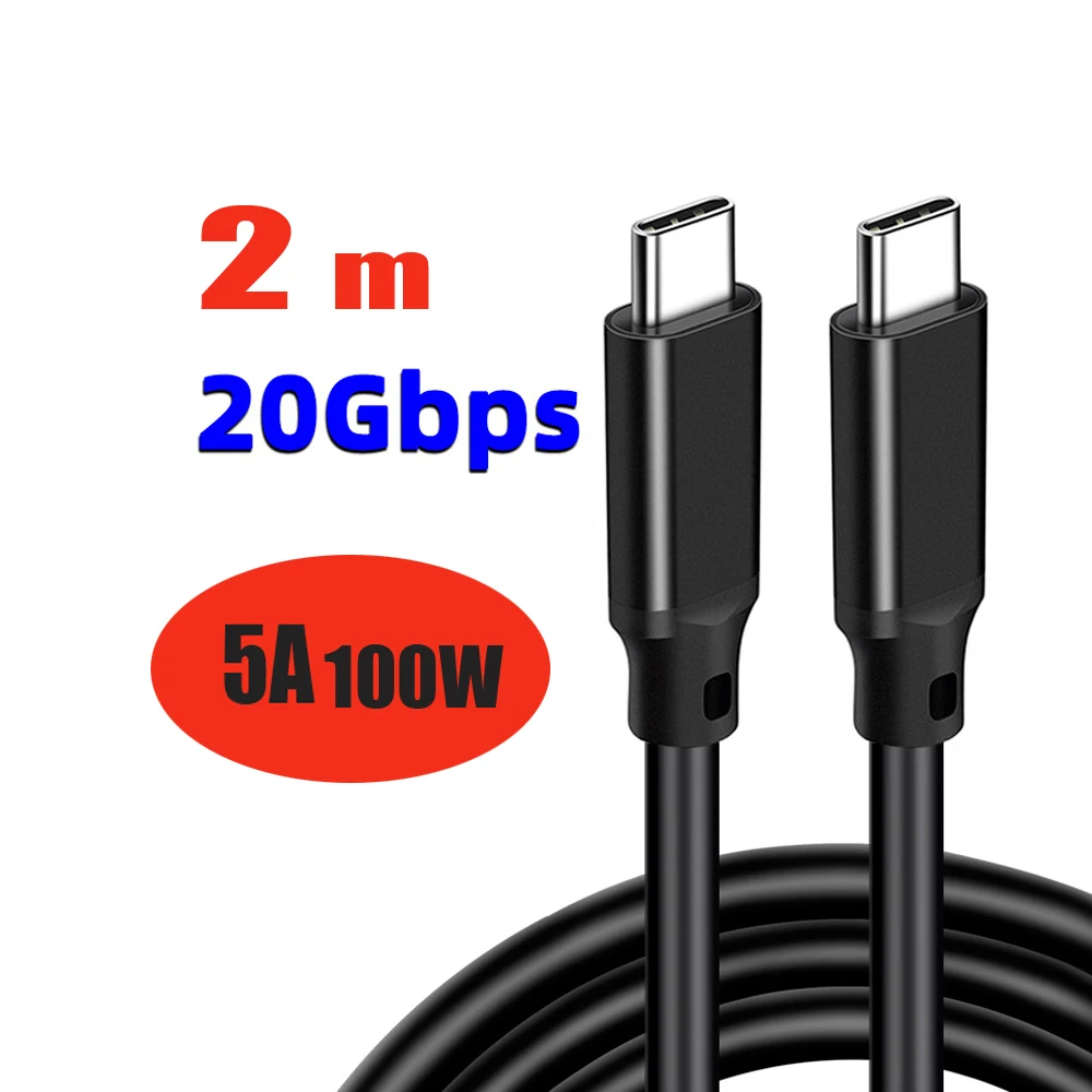 

Кабель для быстрой зарядки и передачи данных, 10 шт., 2 м, 100 Вт, 5A, USB