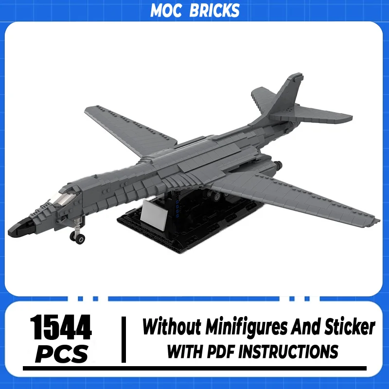 

Moc Building Blocks Military Series 1:72 Scale B-1B Lancer Bomber Model Technology Brick DIY Assembly Airplane Toys Holiday gift