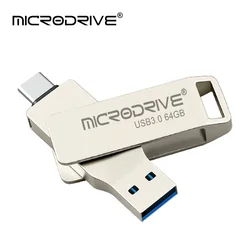Premium Dual Interface USB Flash Drive - Luxe Metal Finish, High - Capacity Storage - 256GB (Silver)