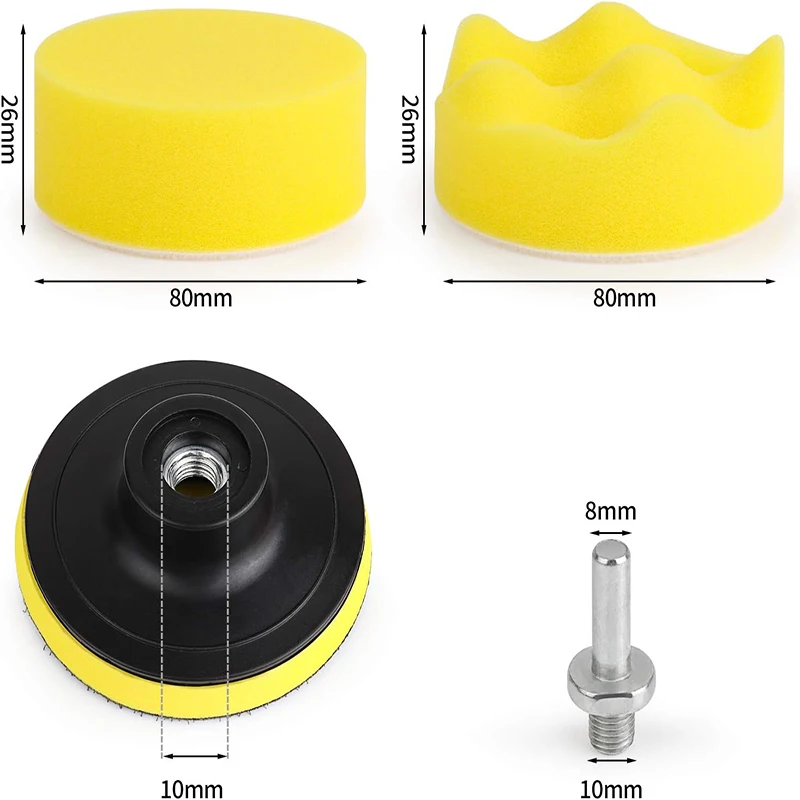 Car Polishing Pads Sponge Foam Kit Wool Polishing Pad Car Polisher Pads Kit Drill for Auto Polishing Sanding Waxing Sealing Glaze car polishing pad car polish pad wool polishing pad