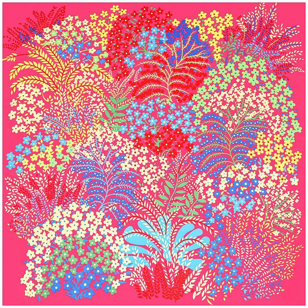 130CM Silk Scarf Women Large Shawls Colorful Flowers Print Stoles Square Bandana Big Kerchief Scarf Female Foulards Hijab 2