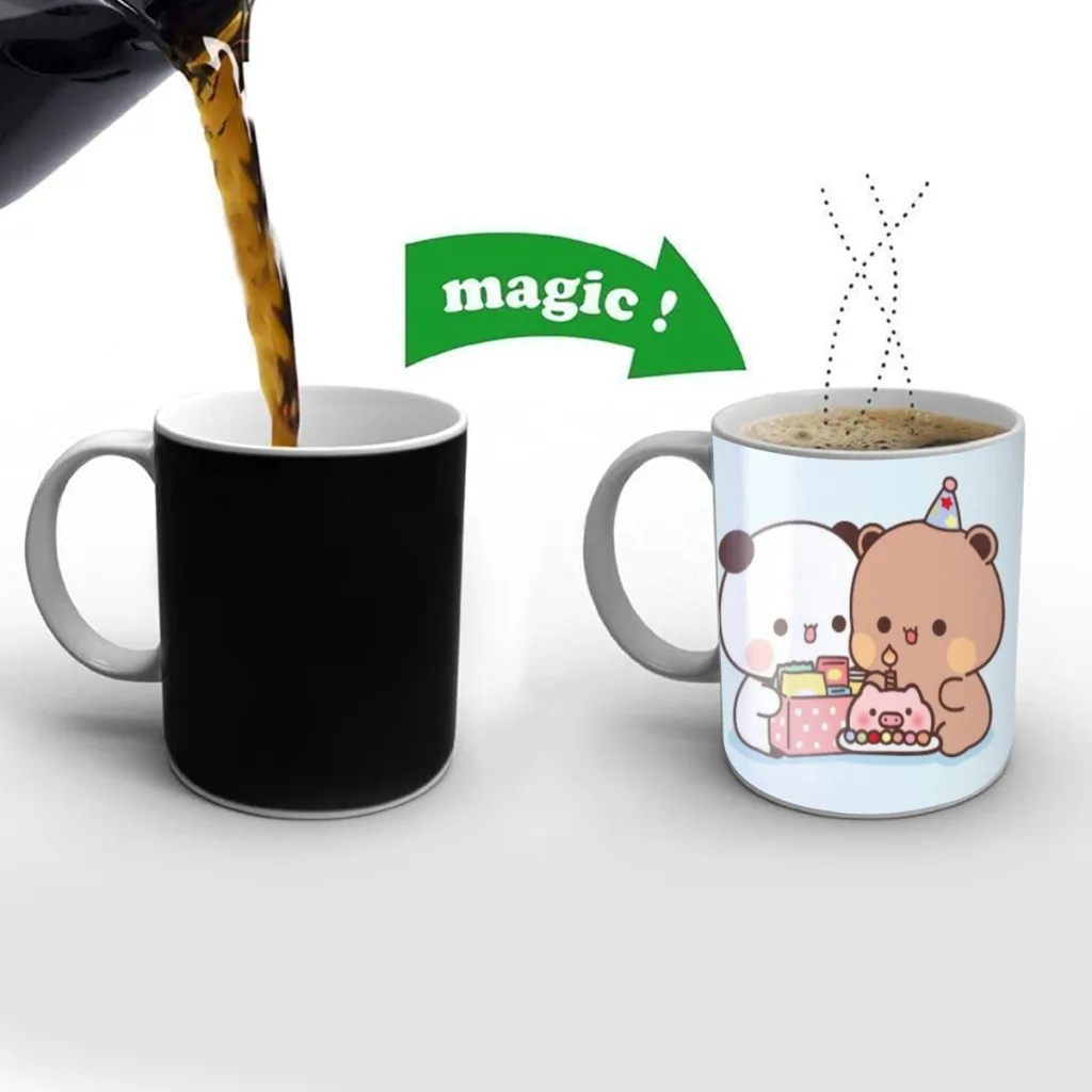 

New Bubu And Dudu Panda Free shipping Mug Changing Color Ceramic Coffee Mugs Magic Tea Cup Best Gift