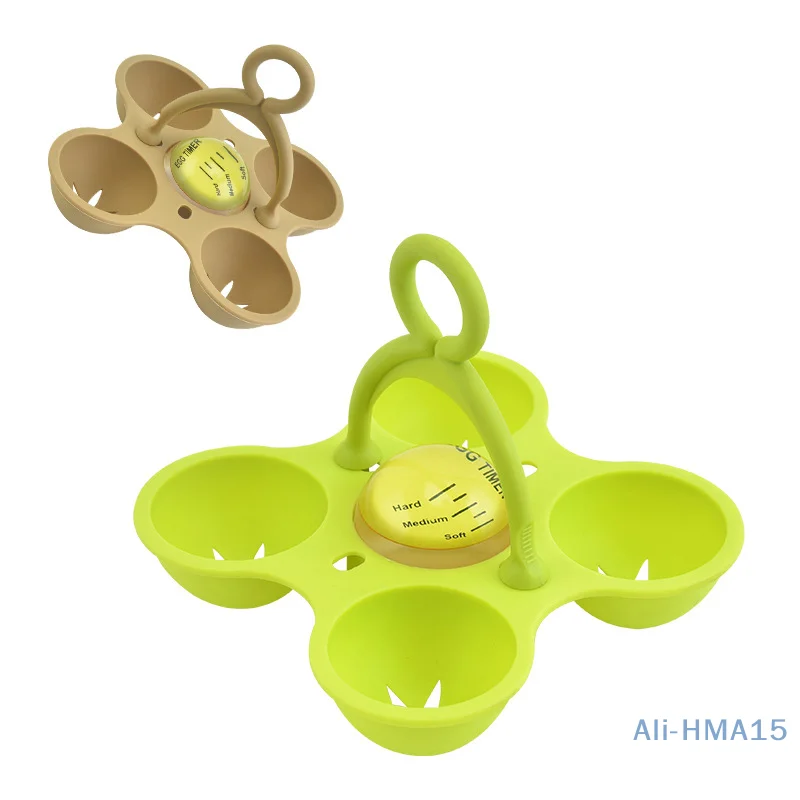 

4 Grids Silicone Egg Poacher With Thermochromic Timer Egg Holder Poached Egg Cooker Egg Poaching Poacher Stovetop For Kitchen