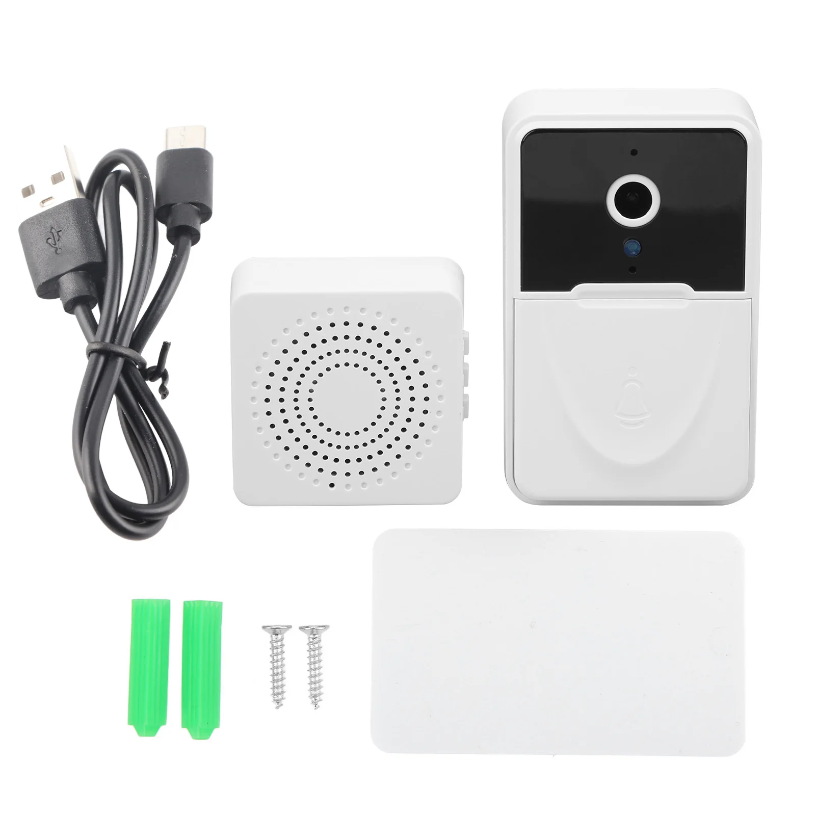 HD Door Doorbell Camera Two Way Voice 1000mAh Cloud Storage Encryption Wireless Doorbell with Indoor Ding Dong Machine for Home