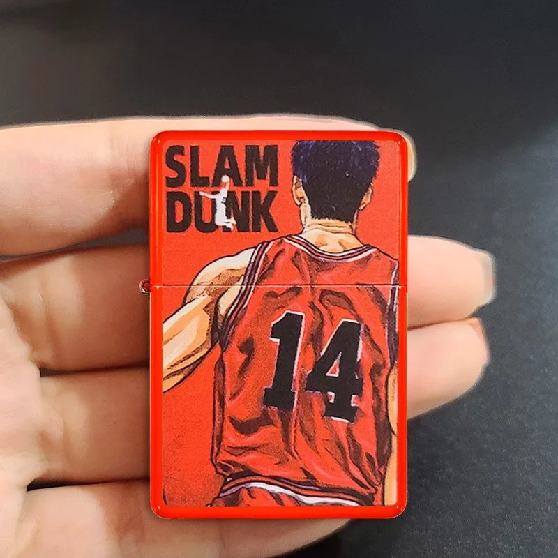 Kerosene Lighter Vintage kerosene grinding wheel lighter Japanese anime basketball flying man matte texture commemorative gift personality