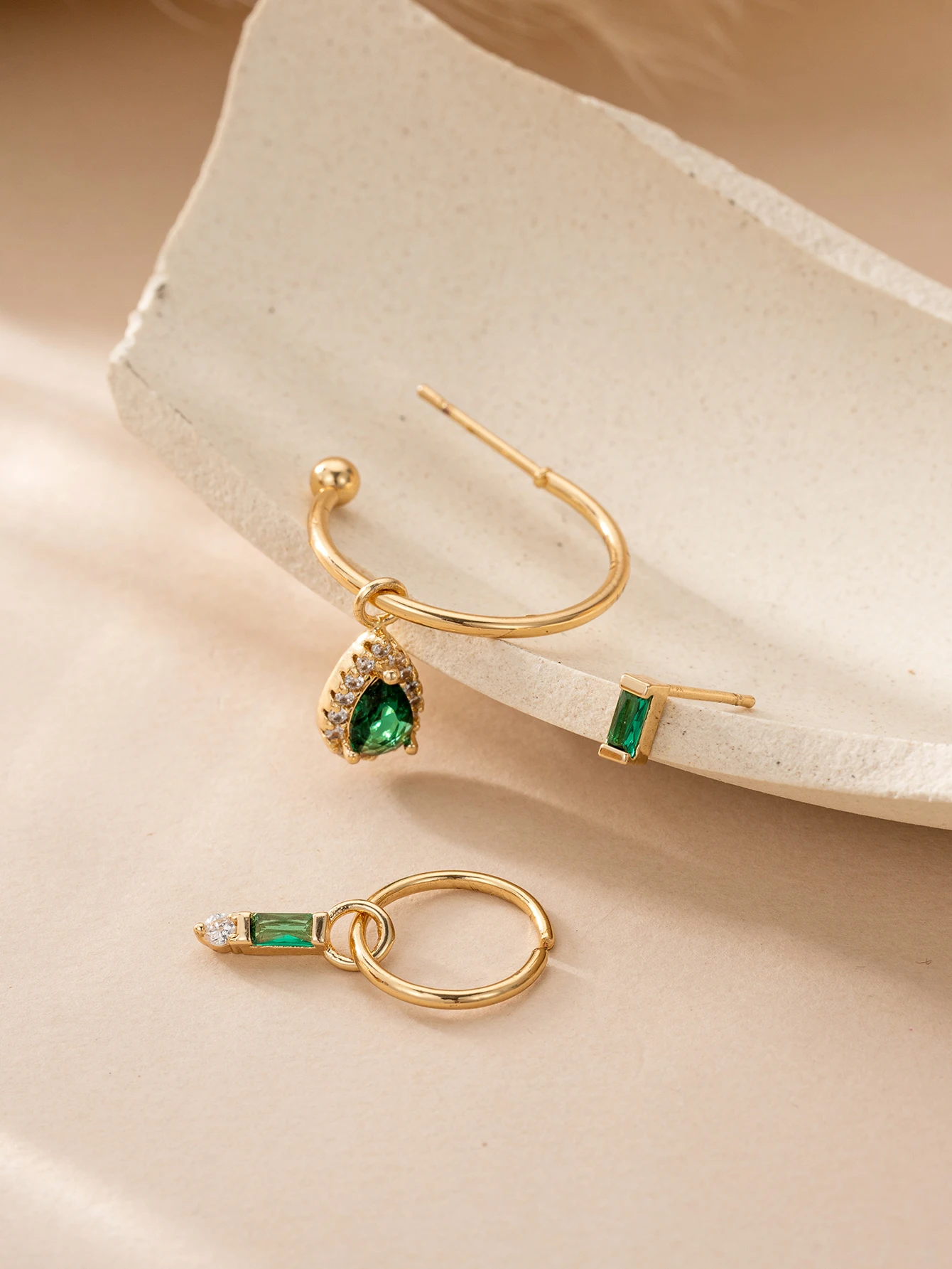 Water Drop Pendant Hoop Earrings for Women Party Daily Jewelry