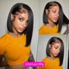 Bob Wig Human Hair 13x4 Hd Lace Front Human Hair Wigs For Black Women Glueless Lace Front Wigs Pre Plucked Pre Cut Straight Bob 3