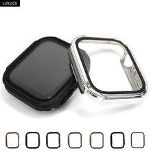 URVOI Case for Apple Watch series 7 654SE PC+Glass screen protector electroplated cover armor anti shock bumper for iWatch