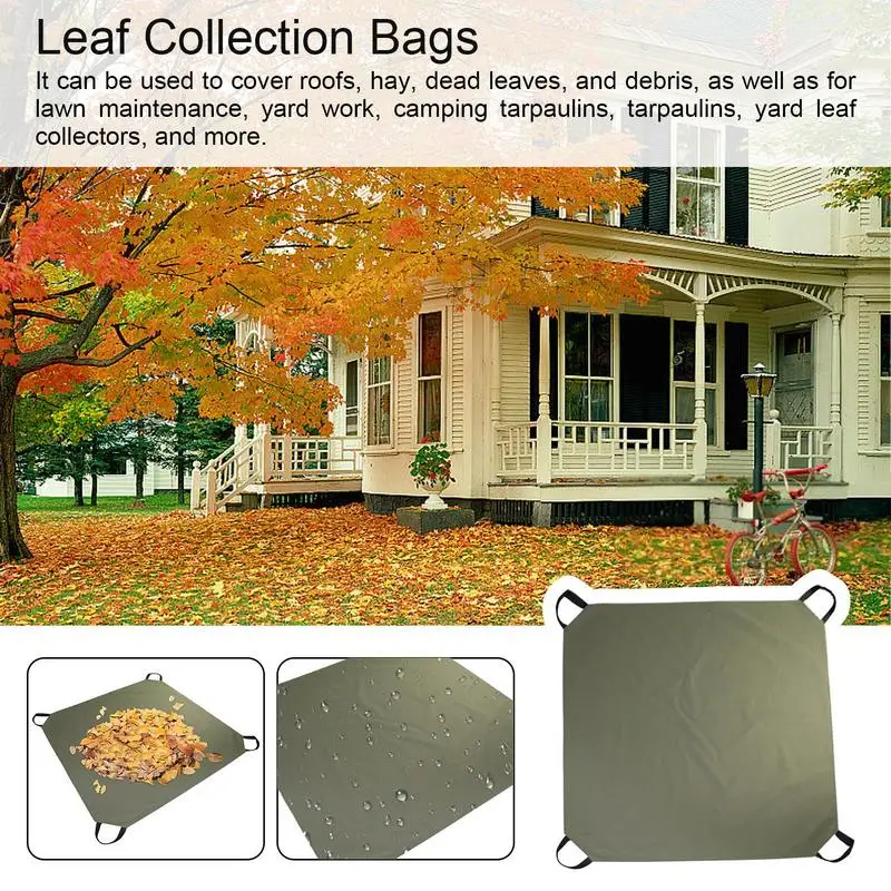 Leaf Collector Folding Leaf Bags Four Point Leaf Collector Oxford Cloth Waterproof Reusable For Yard Lawn Care Easy Storage Leaf