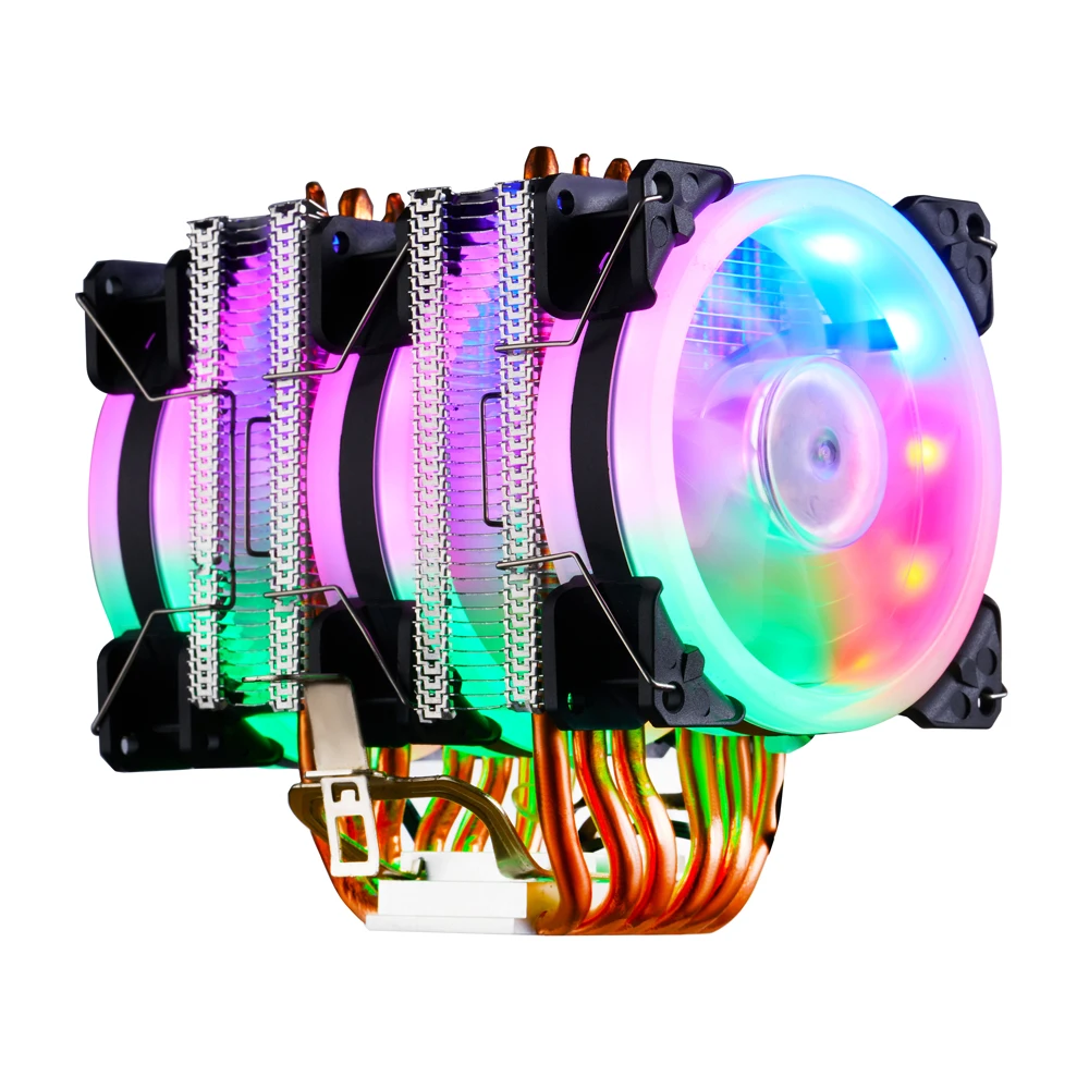 IWONGOU Cpu Cooler 2011 6 Heat Pipes Cpu Heatsink Fan for Lga 2011-V3/2011/1366/1151/1150/1155  AM4/AM3+/AM2+ Radiatier