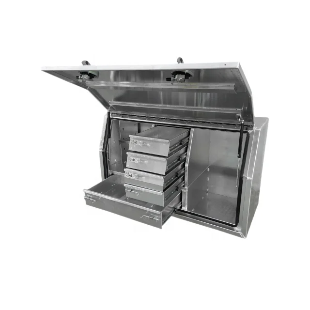 금속 서랍이 있는 알루미늄 트럭 도구 상자는 QWC 브랜드의 제품으로, 품질과 다용도로 선택할 수 있습니다.