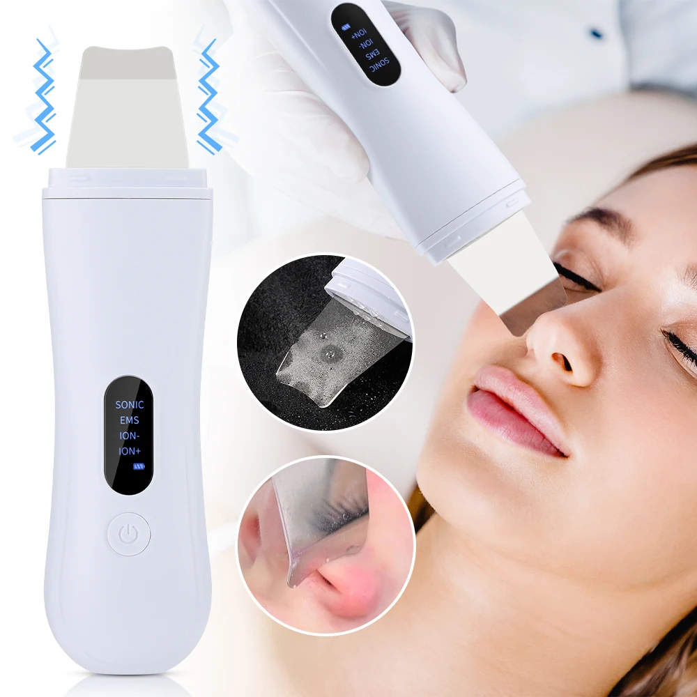 Ultrasonic Face Scrubber Deep Facial Peeling Machine Ultrasonic Skin Scrubber Blackhead Remover Acne Pore Face Cleaning Scrubber