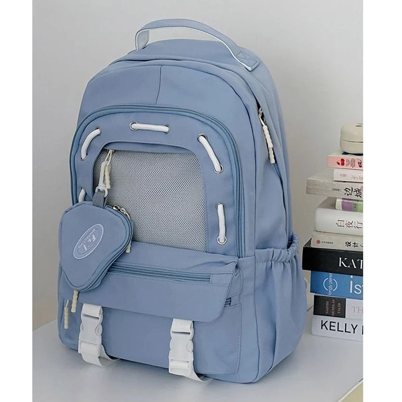 Richme Candy Color Backpacks Women 2024 Fashion Large Capacity Students Mochilas Para Mujer Individuality Transparent Bags