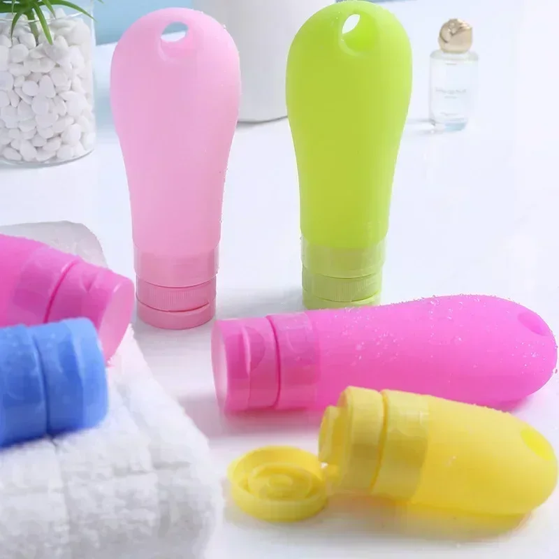 1pcs 38ml 60ml 80ml Empty Silicone Travel Packing Press Having Holes Bottle for Lotion Shampoo Bath Small Sample Containers refillable lotion bottle
