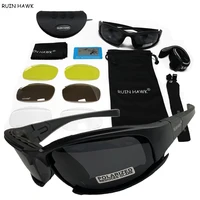 Tactical Glasses 4 Lens Men Army Hunting Shooting Glasses Motorcycle Hiking Polarized Sunglasses X7/C5 Tactical Airsoft Goggles 2