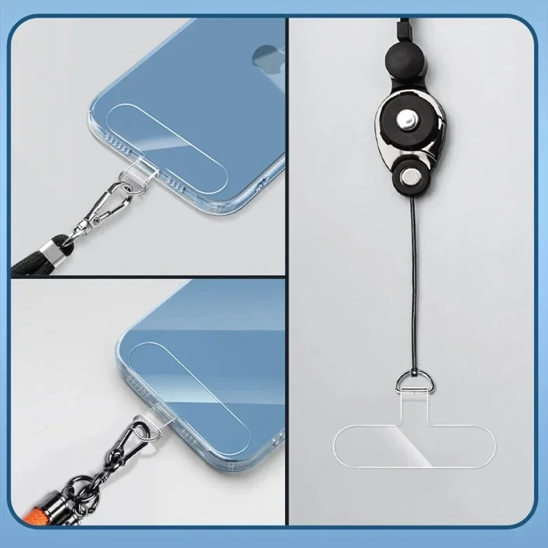 Universal Tpu Mobile Phone Anti-lost Lanyard Detachable Phone Hanging Cord Strap Patch Tether Pad 10Pcs