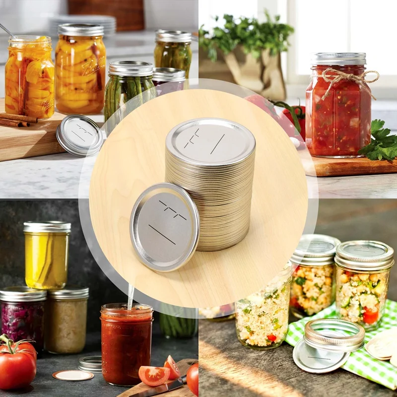 100Pcs 70Mm Regular Mouth Canning Lids for Ball Jars Split-Type Metal Jar Lids for Canning