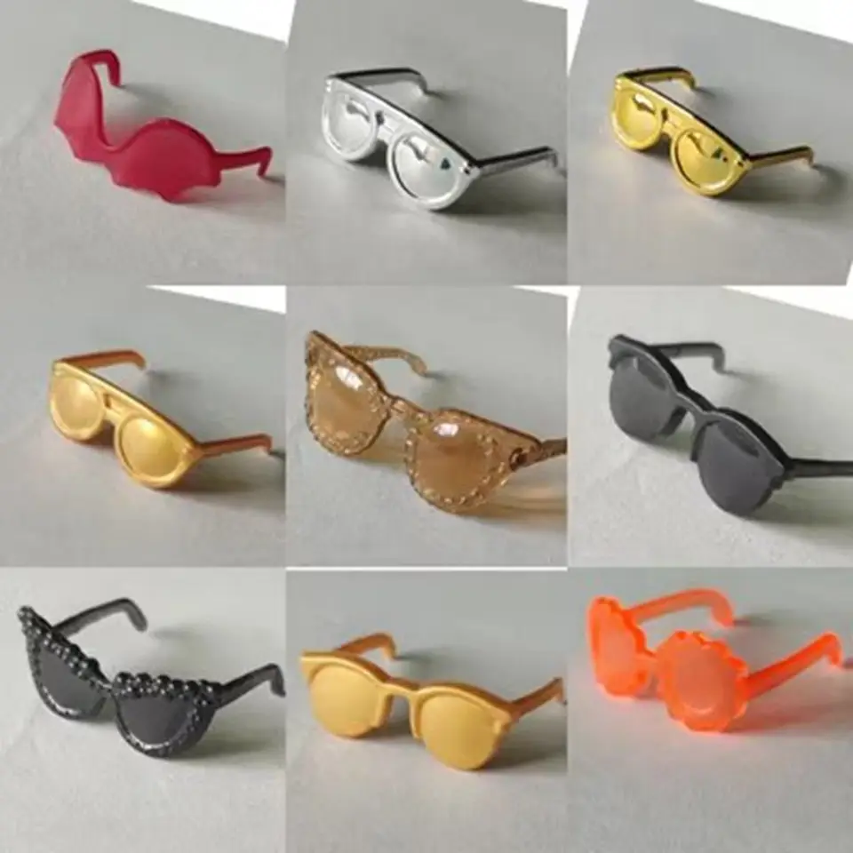 Mini Gafas Para Muñecas - Pack De 6 Colores, De Plástico, Accesorio Para Coleccionistas, Fotografía Y Decoración