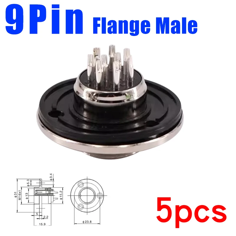 9Pin Flange Male