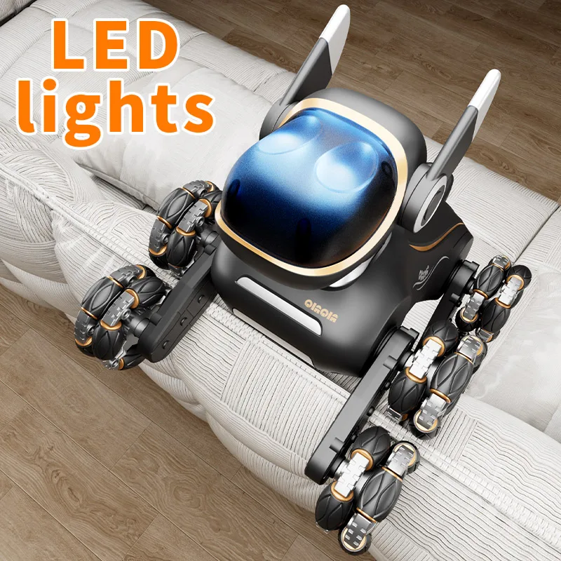 2025 DWI Eight Wheeled Stunt Dog robot dog 2.4G Remote Control Intelligent Swing Arm Drift Robot Dog Climbing Car Children's Gift Toy