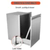 Built-in Outdoor Kitchen Trash Drawer W13.6XH26XD19 Inch Outdoor Kitchen Drawers Stainless Steel Flush Mount Roll Out Trash Draw 4