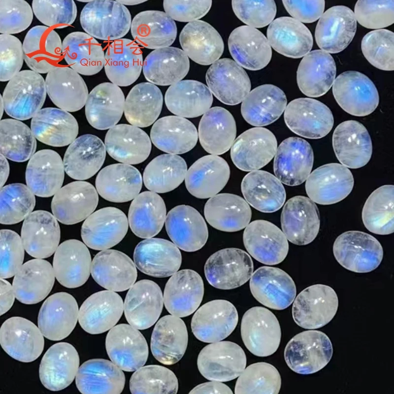 White color 7*9mm oval shape natural moonstone DIY Decoration Jewelry Accessories Gifts Wholesale Loose Gemstone