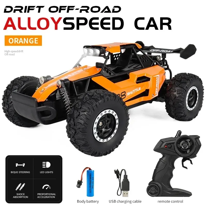 New RC Car 1:16 2WD with LED Light 2.4G 20KM/H High Speed Off-Road Climbing Remote Control Car Toy Gifts for Boys Girls Kids 5