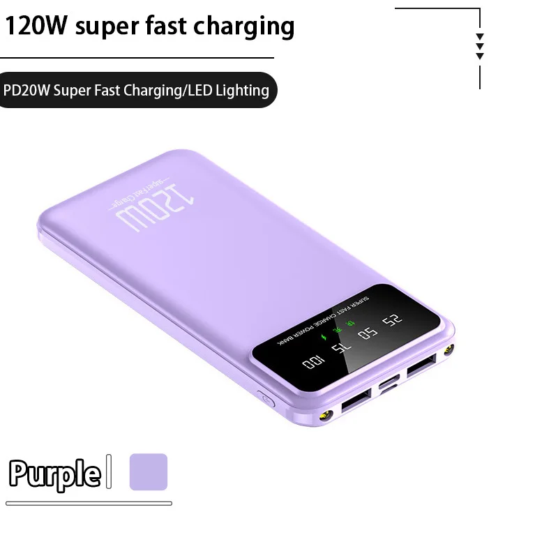 30000mah Large Capacity Power Bank 120w Super Fast Charging Powerbank Portable Battery Charger For Iphone Samsung Huawei 2025 6