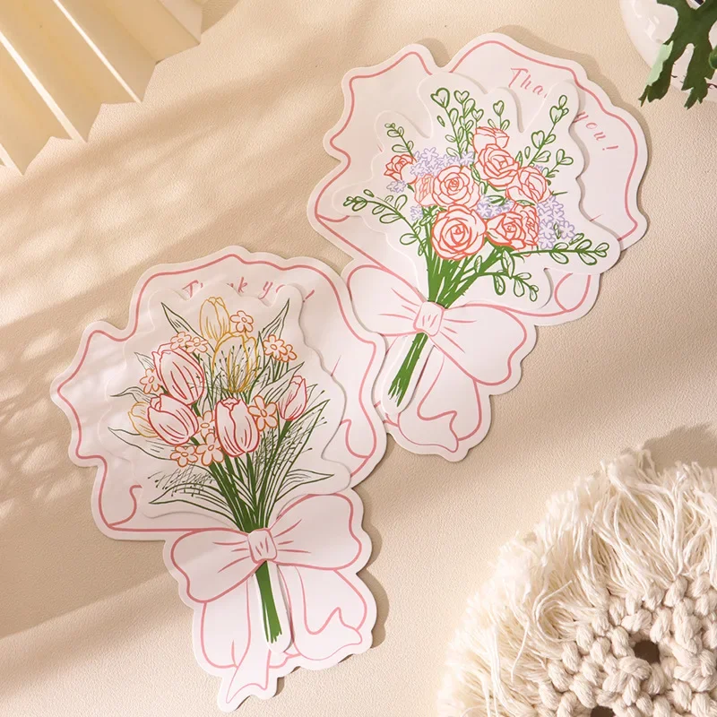 High-End Small Card Birthday Card Ins Wedding Accompaniment Gift Thank You Cards Postcard 10PC Flower Business Card Rose Bouquet