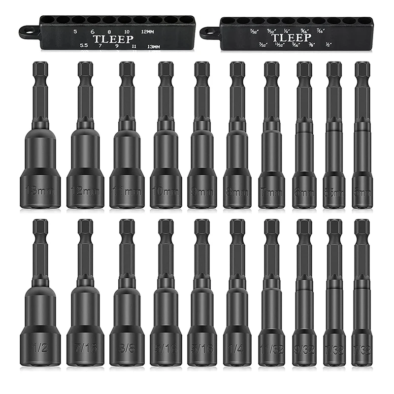 Details about   1/4" 65mm Magnetic Hex Nut Driver Bit Set Metric Drill Socket Impact Wrench UK 