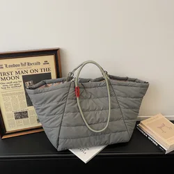 Fashionable Minimalist Cotton Tote Bag - Lightweight and Versatile for Outdoor Commute and Travel (GRAY)