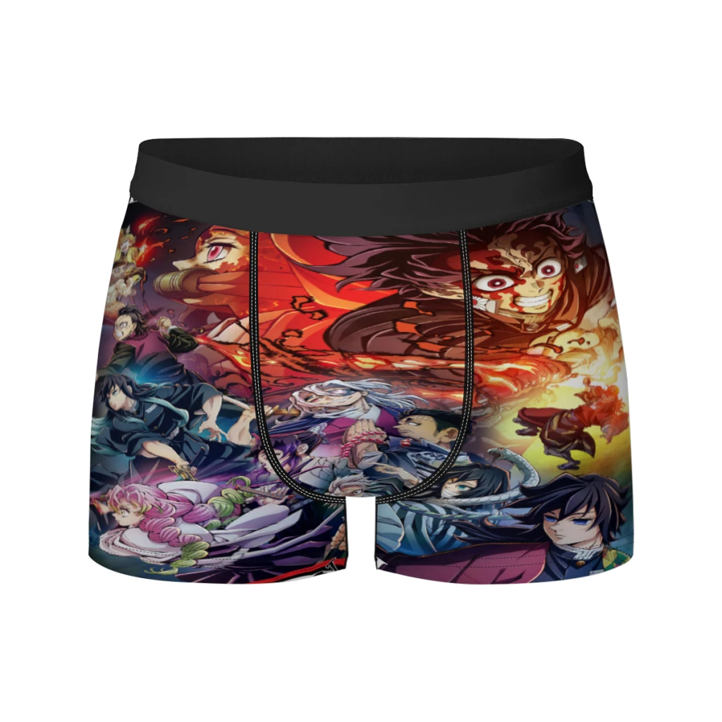thumbnail image 1 of Ropa interior para hombre de seda de leche con diseño gráfico de Demon Slayer, bóxer para hombre, calzoncillos para hombre, calzoncillos tipo bóxer cortos, 1 of 5