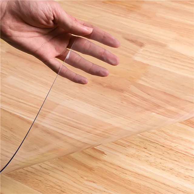 Nappe transparente en PVC d'épaisseur, tapis de table à manger résistant à la chaleur, imperméable et résistant à l'huile, 1 pièce 6