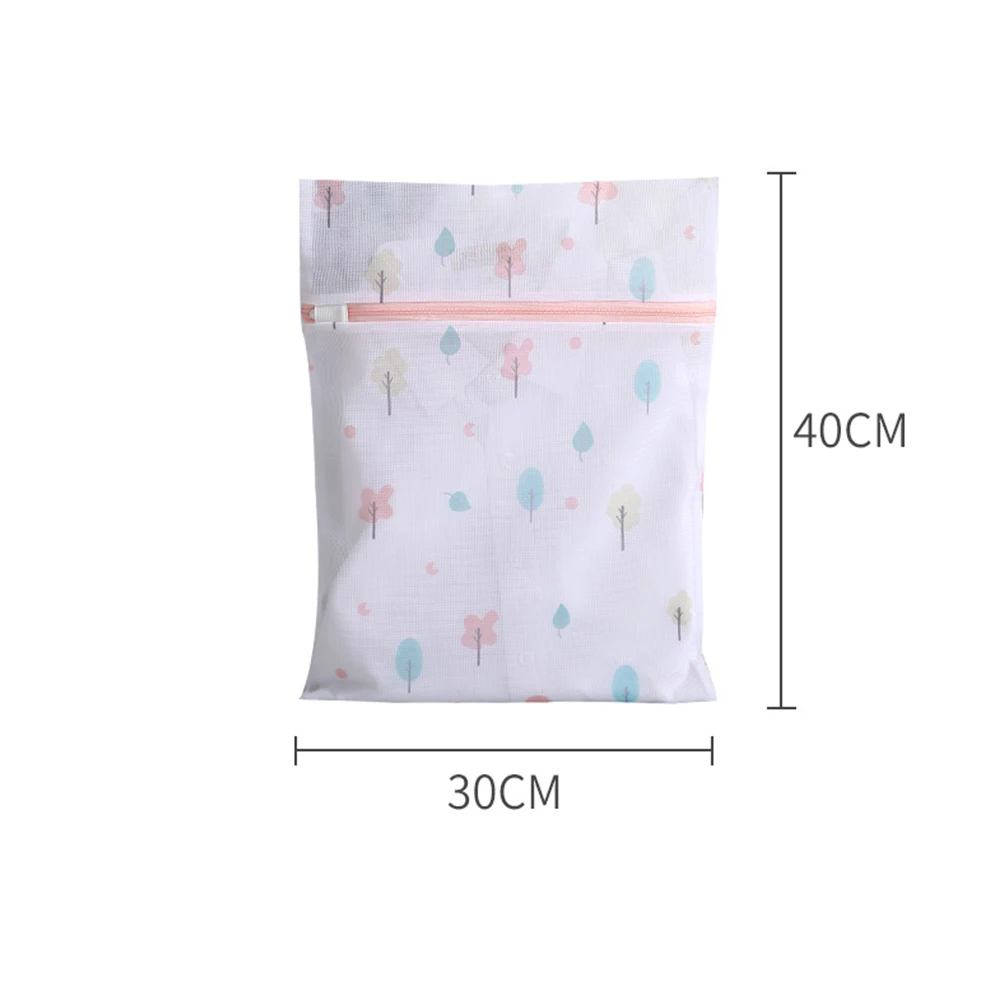 4PCS Cute Delicates Zippered Mesh Laundry Bag Polyester Washing Net Bag For Underwear Sock Washing Machine Pouch Clothes Bags