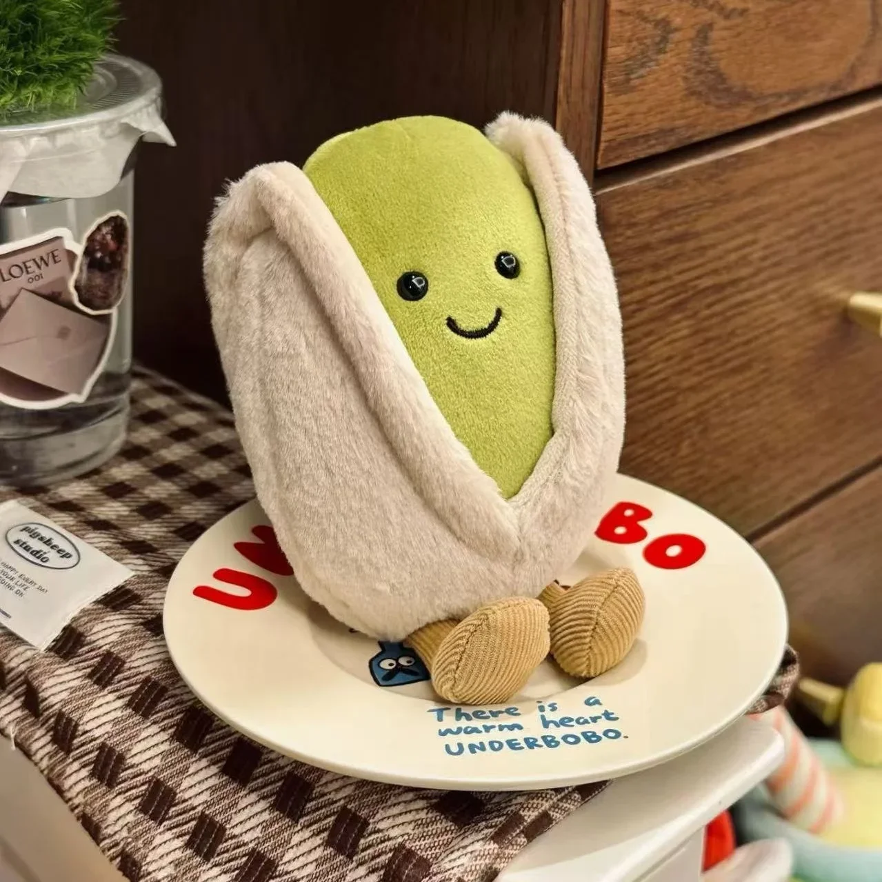 12cm JELLYCAT 사랑스러운 피스타치오 인형 부드러운 영국 스타일 피스타치오 플러시 어린이 방 장식 거실 생일 선물