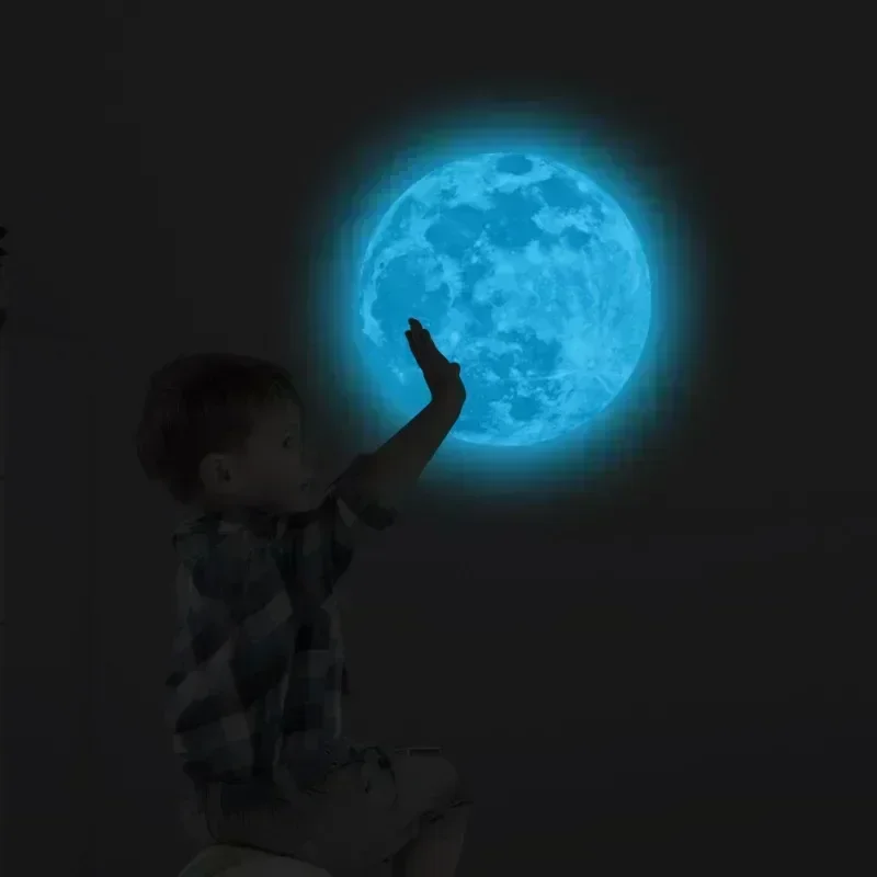Luminous Moon Stickers 5-40cm PVC Waterproof Home Wall Decoration Glow in Dark luminous wall stickers fluorescent stickers