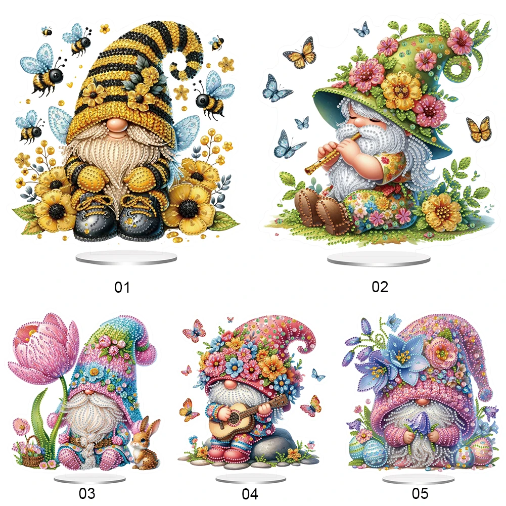 Acrylic DIY Diamond Painting Gnome Ornament Kit