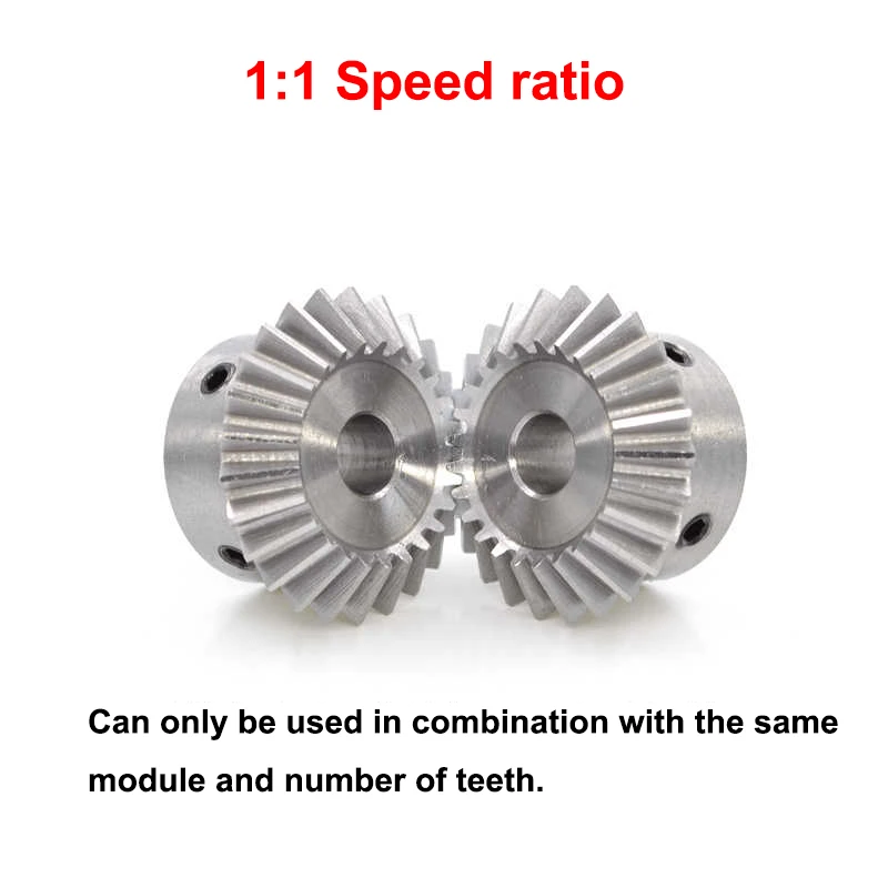 1pc 1:1 Bevel Gear 0.5 Mod 20/25/30 Teeth Bore 3/4/5/6mm Gear 90 Degrees Meshing Angle Steel Gears 45# Steel transmission gear