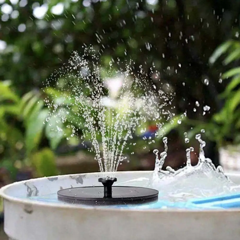 Fontaine à eau solaire de forme ronde, pompe à eau décorative