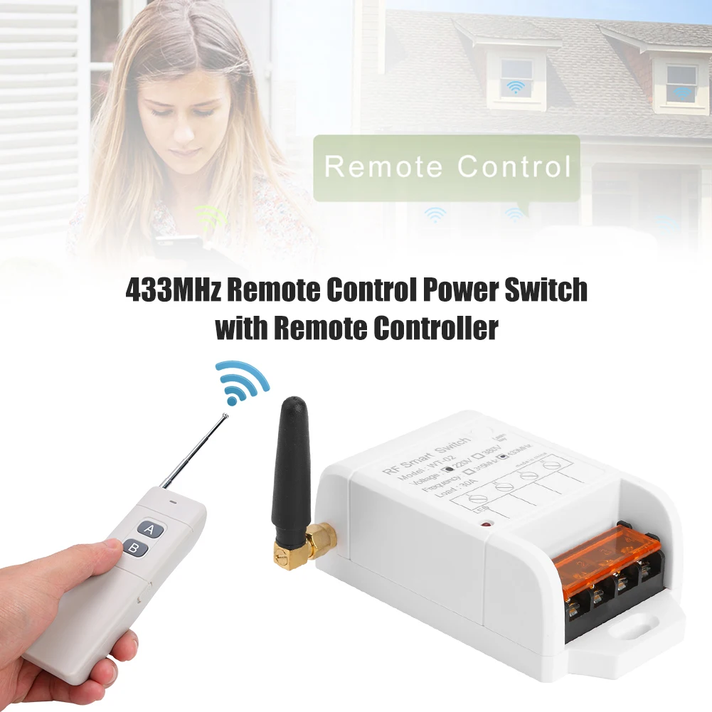 AK-WT02 220V Wireless Remote Water Pump Relay Switcher AB Buttons Remote Control