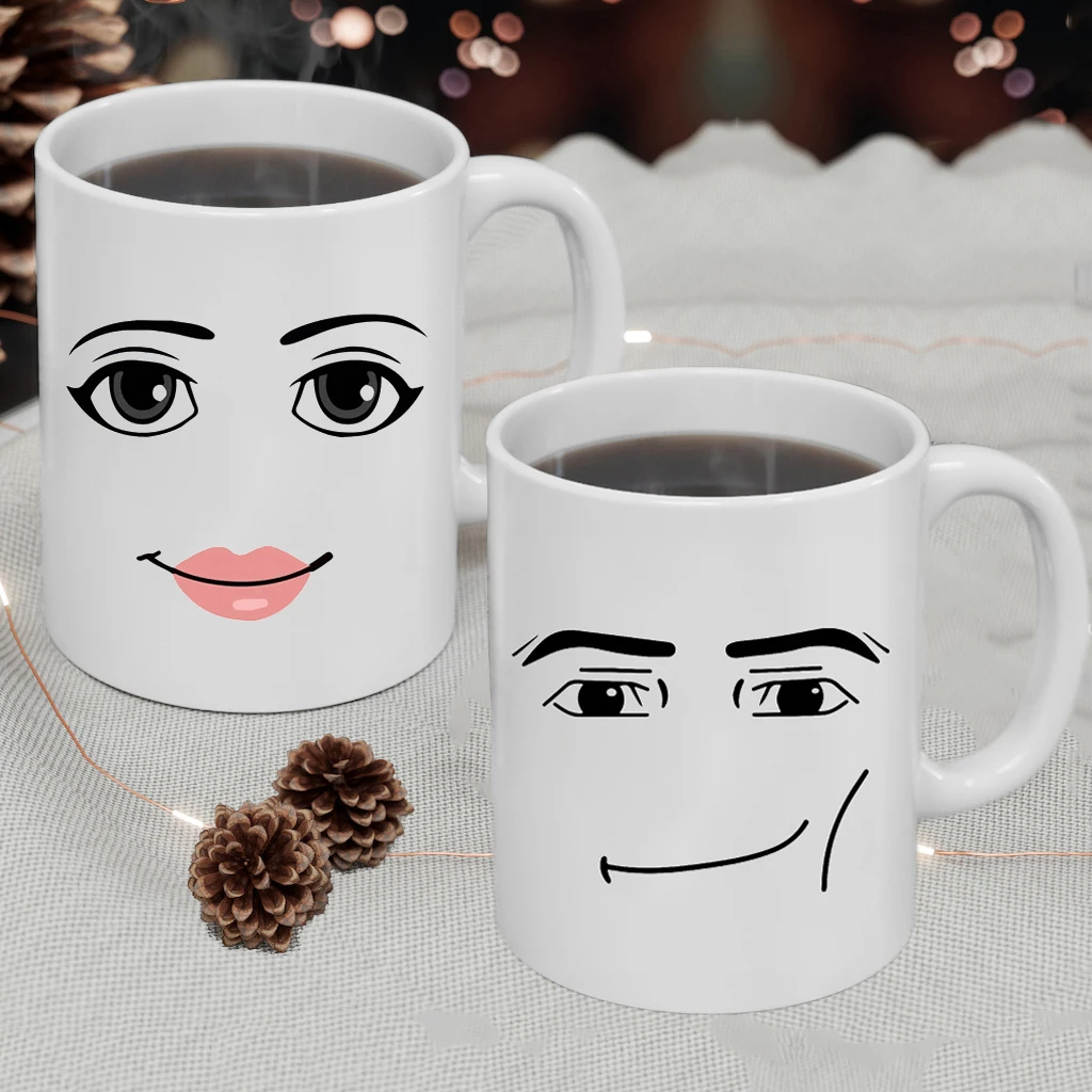 Taza de café divertida personalizada Roblox Guy Face