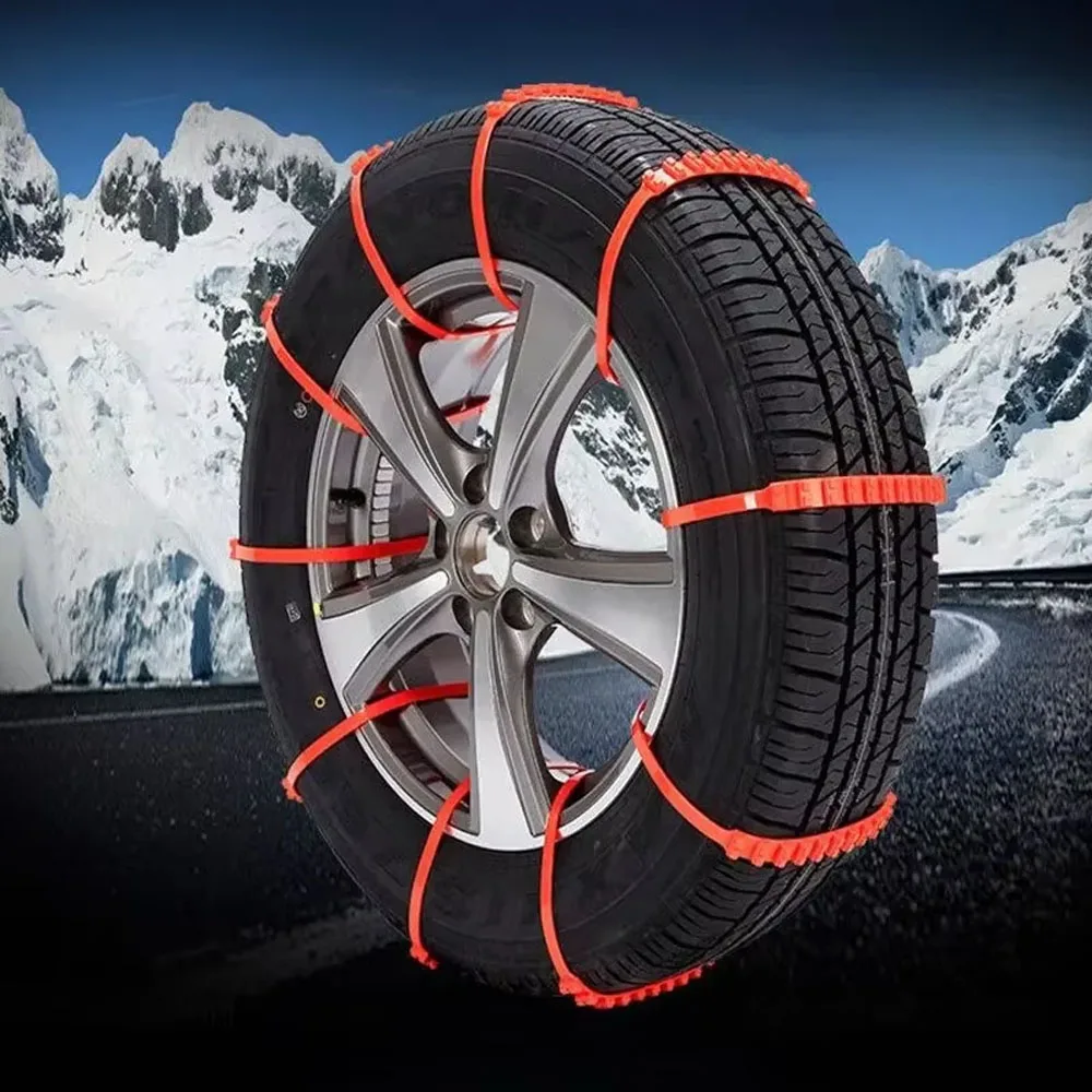 10PCS Car Plastic Anti-slip Chain Tire Anti-slip Ties Snow Mud Emergency Chain Cars Universal Lockout Artifact,tire chains