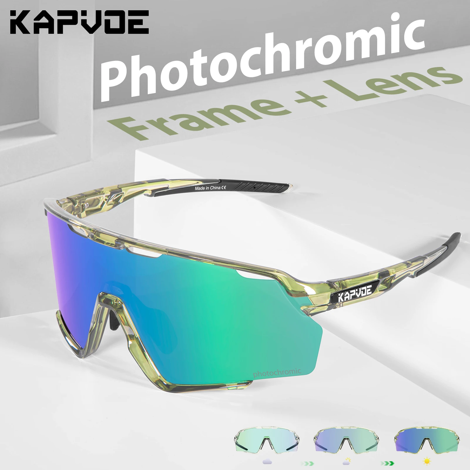 Photochromic Cycling Sunglasses Men Women Outdoor TR90 Frame Sports Bicycle Glasses UV400